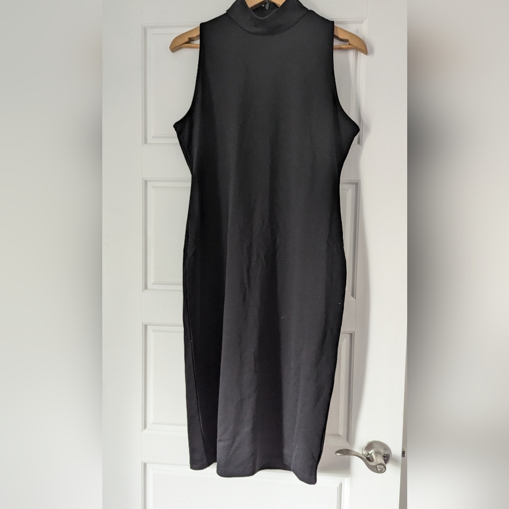 Black Sleeveless mock neck dress
